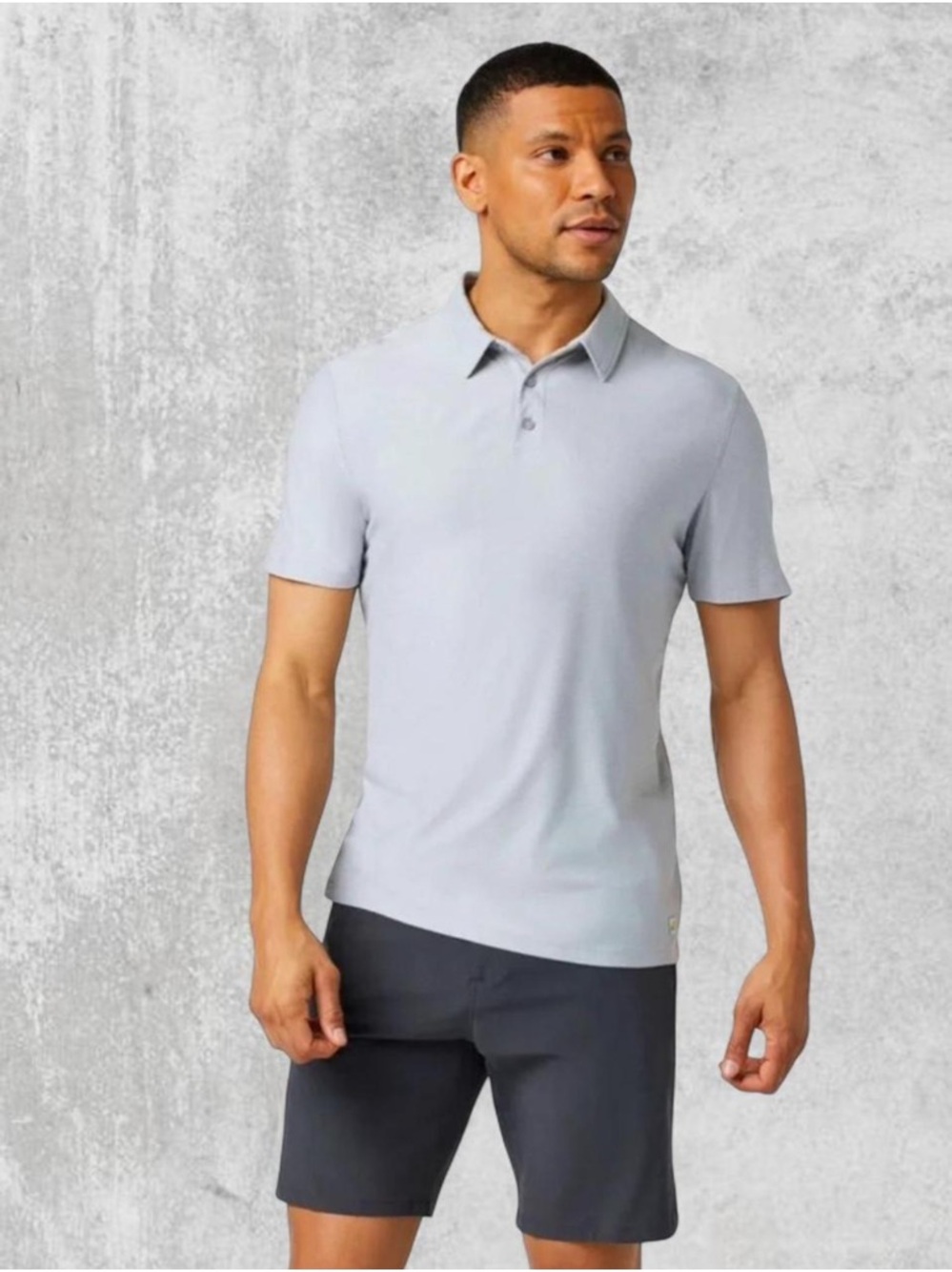 Vuori Strato Tech Polo Light Gray Performance Golf Shirt Men’s XL